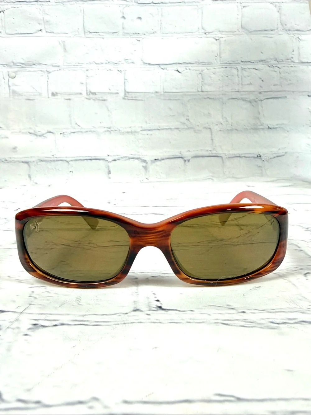 Maui Jim Punchbowl MJ219-12 Rectangle Rosewood Pink/Brown 54-17 135 Made Italy